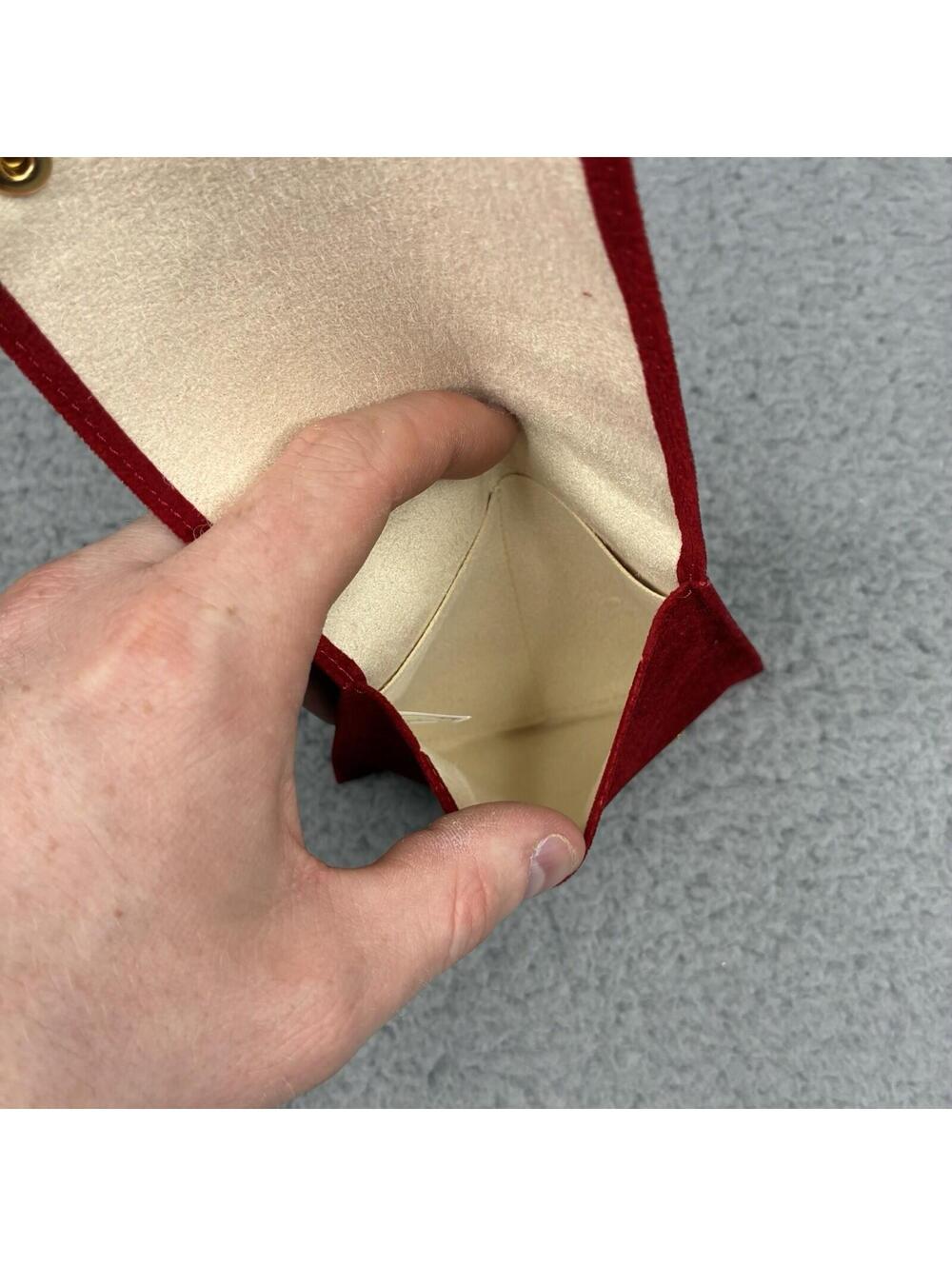 Vintage Cartier Red Velvet Travel Pouch Snap Closure Small 5x4.5" - Picture 6 of 10
